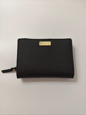 Kate Spade Newbury Lane Cara compact bifold wallet Black Saffiano leather